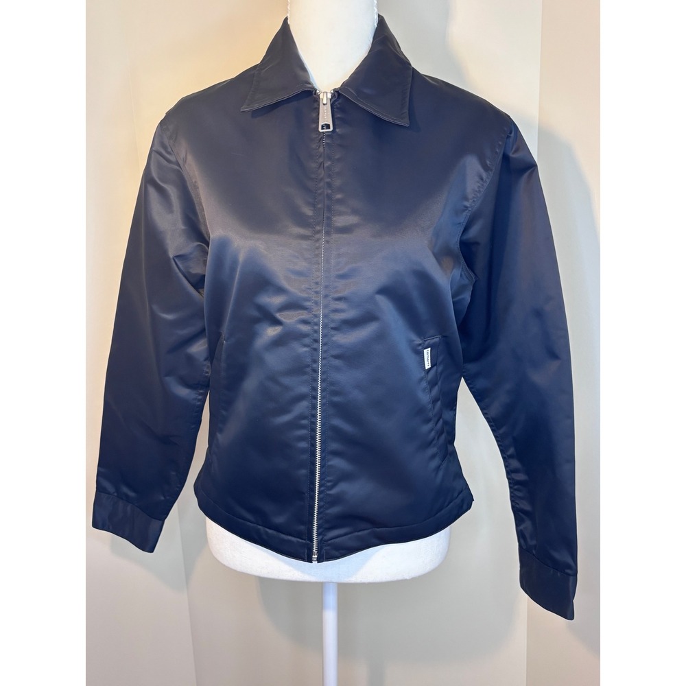 Carhartt WIP Womens Modular Jacket Black Satin Zip Workwear XS